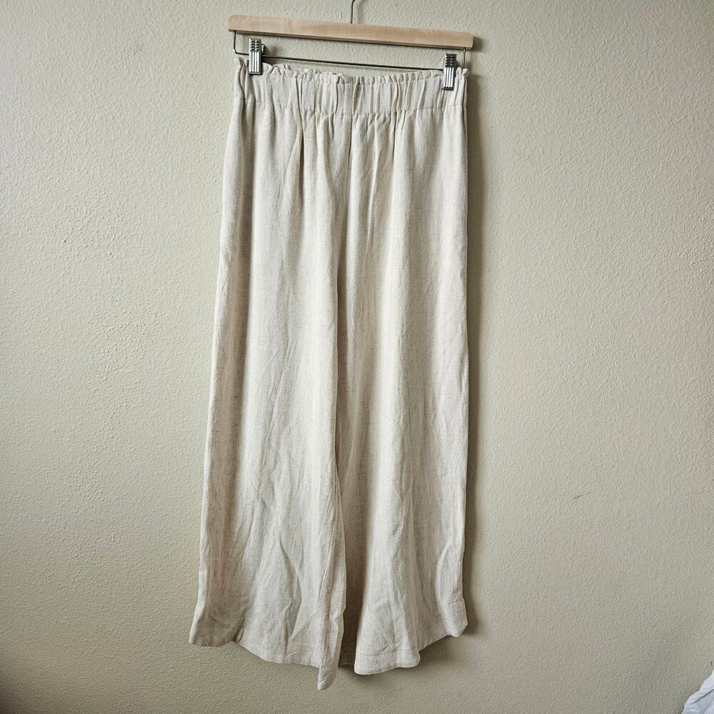 Pedal & Pup Eleanor High Waisted Linen Pants Beige M